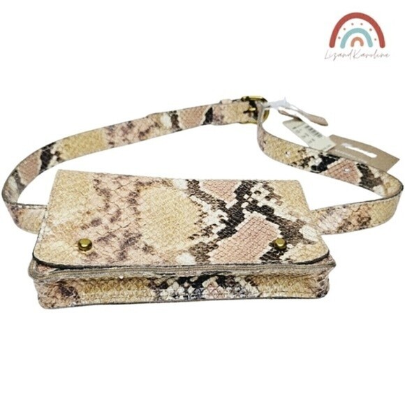 New! Madewell The Leather Belt Bag Snake Embossed Edition XS - Picture 6 of 14